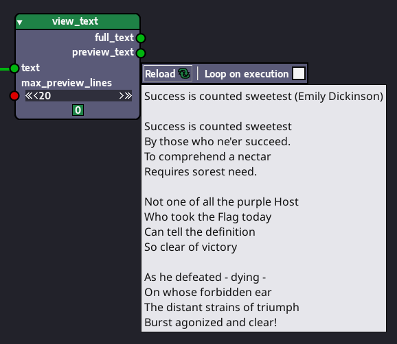 view_text node after execution